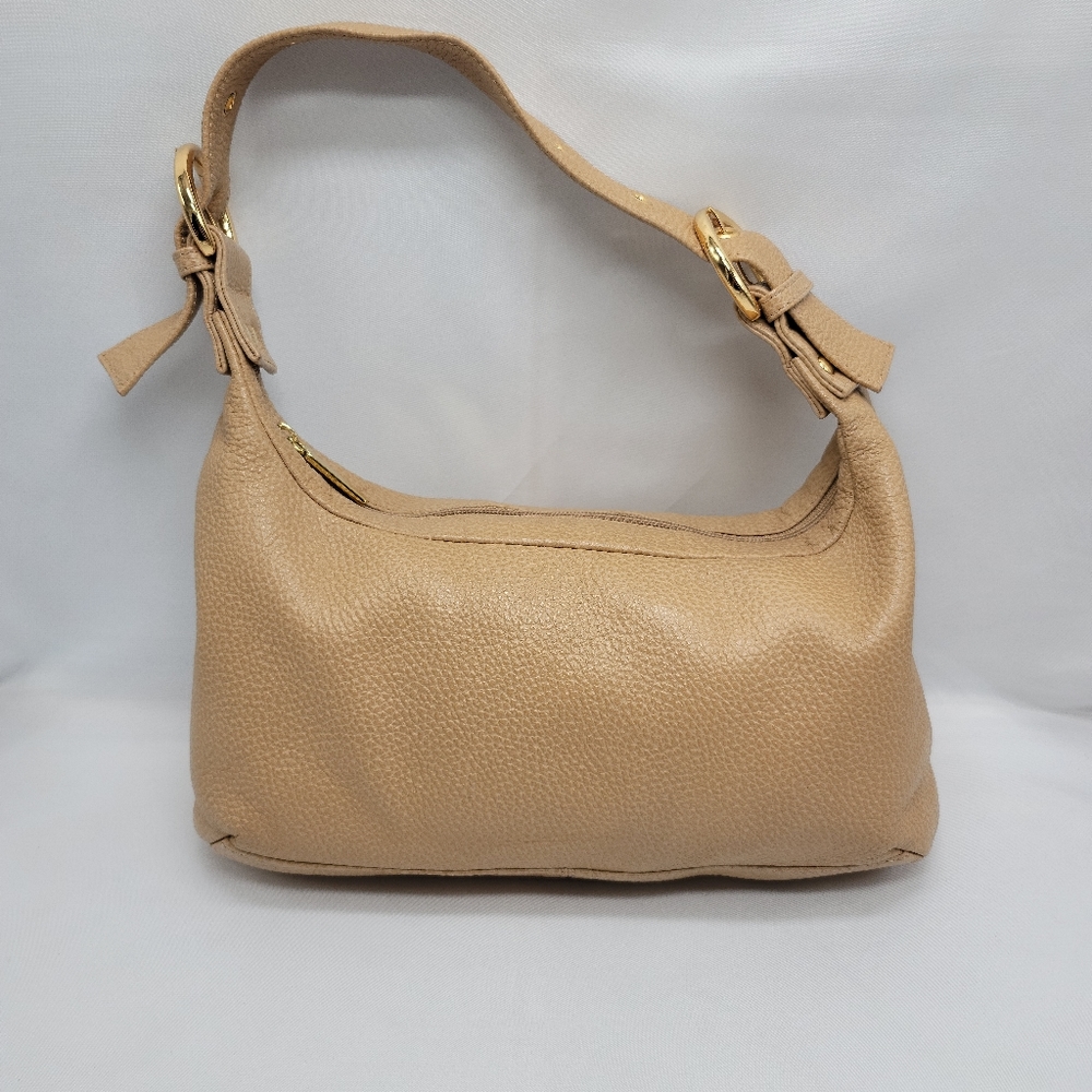 Rockport Faux Leather Shoulder Bag Tan/ Beige Gold Accents RARE